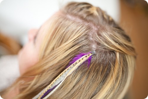 DIY feather extensions